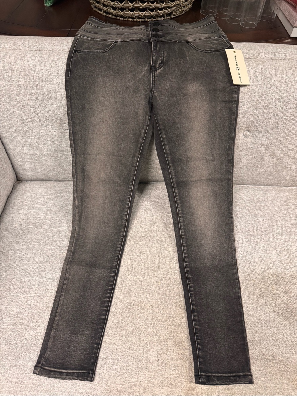 Ashley Mason Gray Washed Skinny Jeans